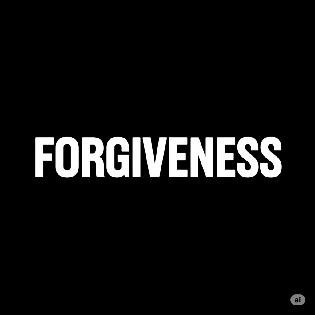 Forgiveness on a black background; symbolic